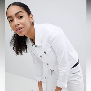Noisy May denim cropped cut-out jacket - White XS 🤍
